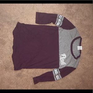 Jersey style PINK 3/4 sleeve tee